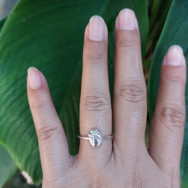 Cincin Perak Motif Jantung R695