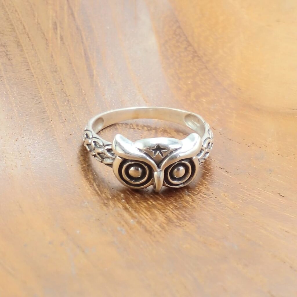 Cincin Burung Hantu Perak Asli R716