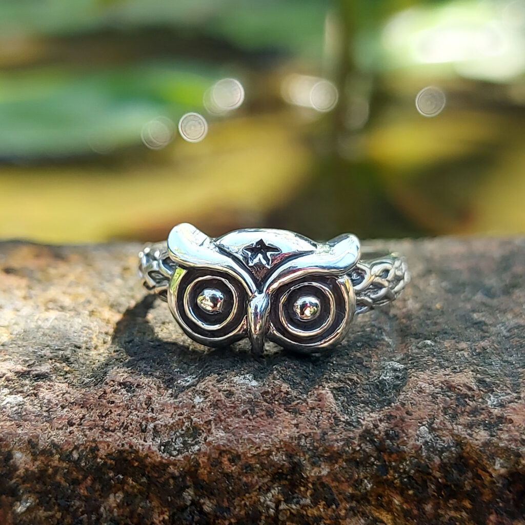 Cincin Burung Hantu Perak Asli R716