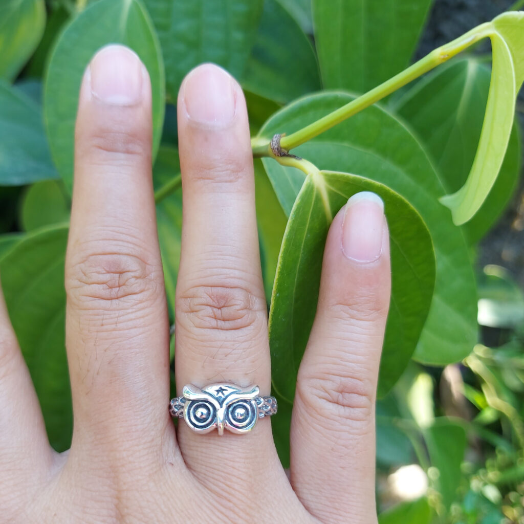 Cincin Burung Hantu Perak Asli R716
