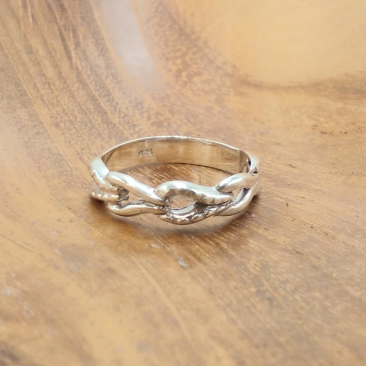 Cincin Perak Rantai Setengah R753 - Image 4