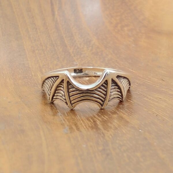 Cincin Perak Sayap Kelelawar Motif Garis R774