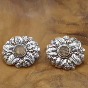 Anting Wanita Elegan Motif Daun dengan Permata E1640 - Gambar 6