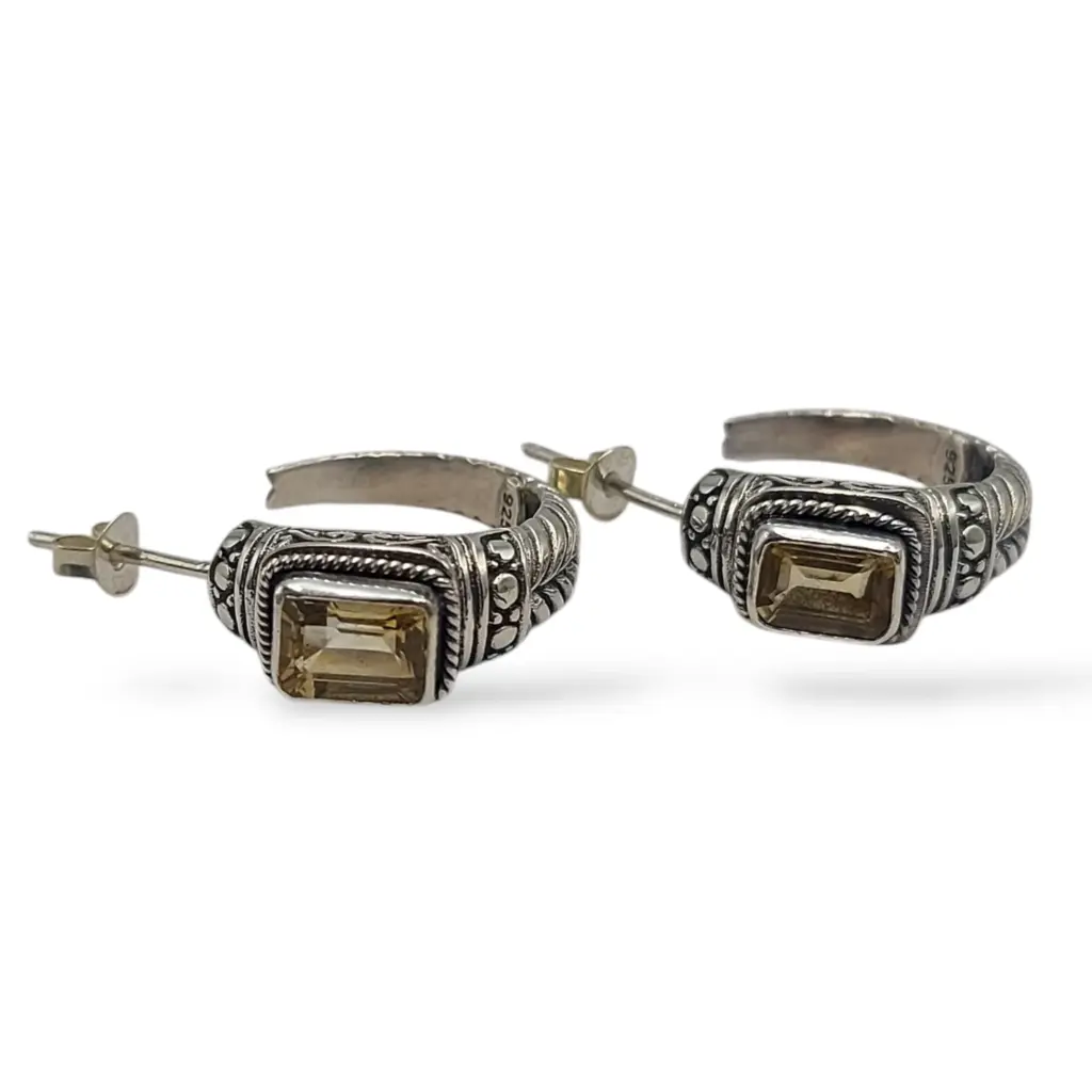 Anting Tusuk Permata Perak Asli E1664