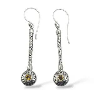 Anting Gantung Wanita Motif Rantai dengan Permata E1670 - Gambar 2