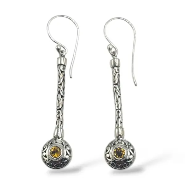 Anting Gantung Wanita Motif Rantai dengan Permata E1670