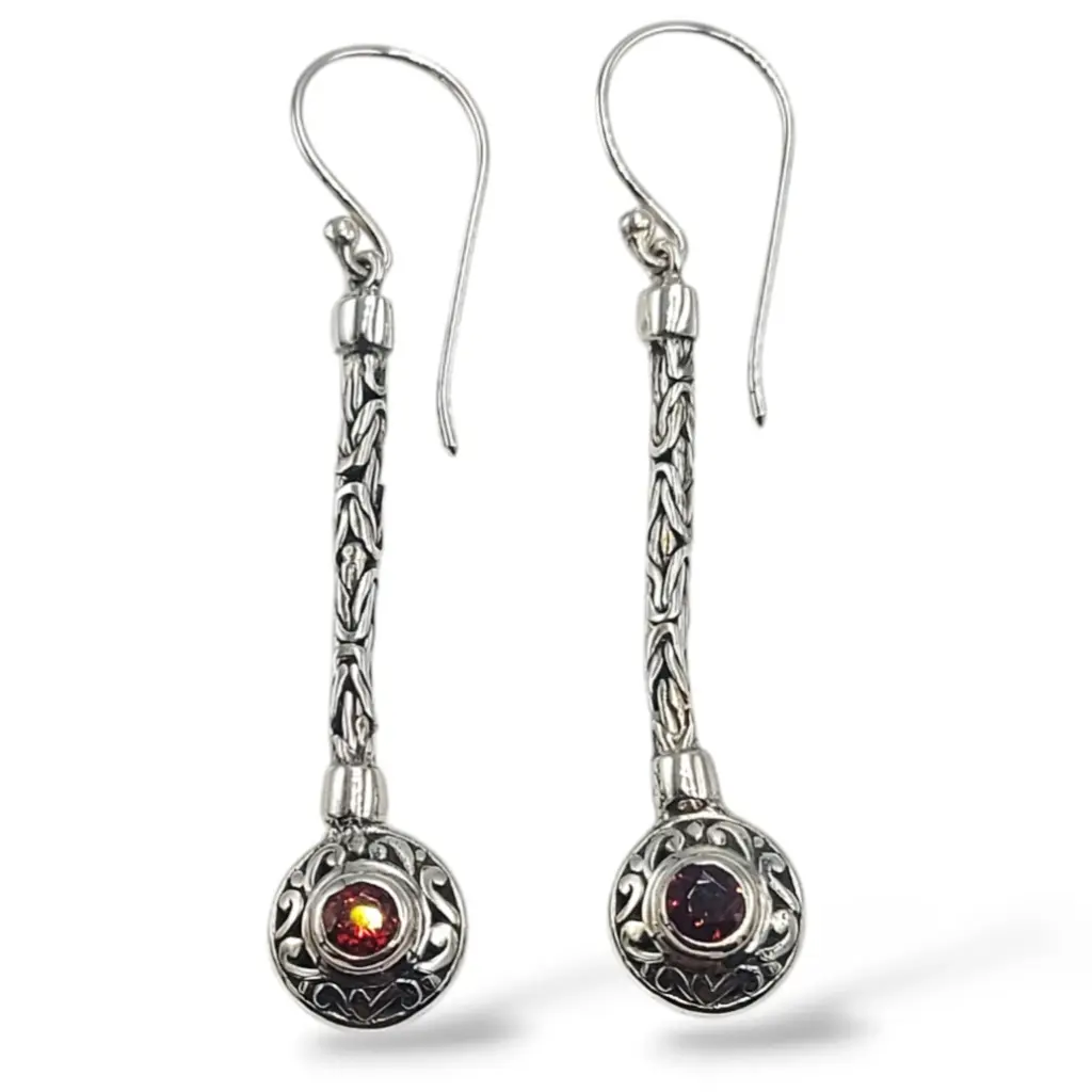 Anting Gantung Wanita Motif Rantai dengan Permata E1670