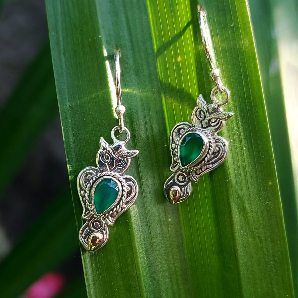 Anting Perak Burung Hantu Permata E1835