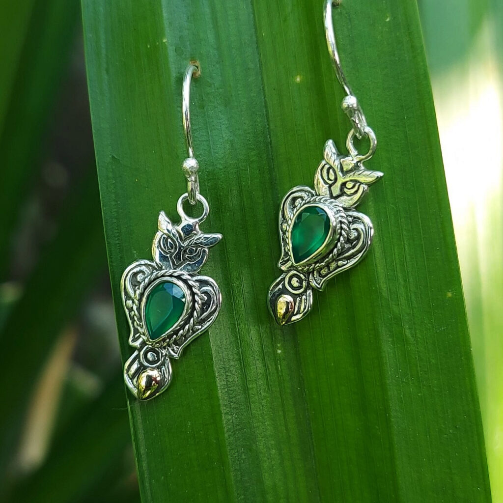 Anting Perak Burung Hantu Permata E1835