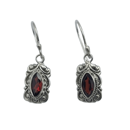 Anting Perak Rectangle Permata Markis E1836