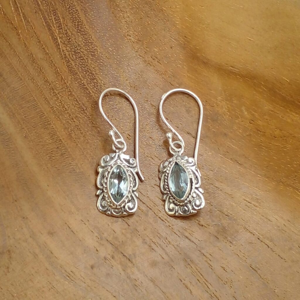 Anting Perak Rectangle Permata Markis E1836