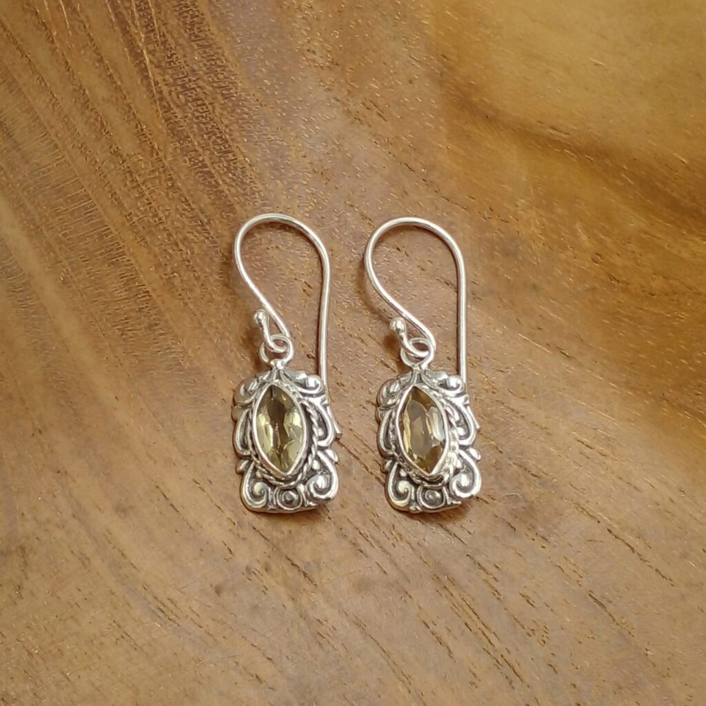 Anting Perak Rectangle Permata Markis E1836