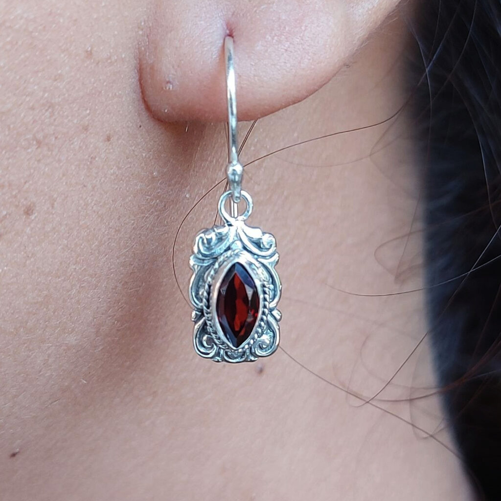 Anting Perak Rectangle Permata Markis E1836