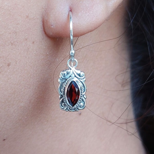 Anting Perak Rectangle Permata Markis E1836