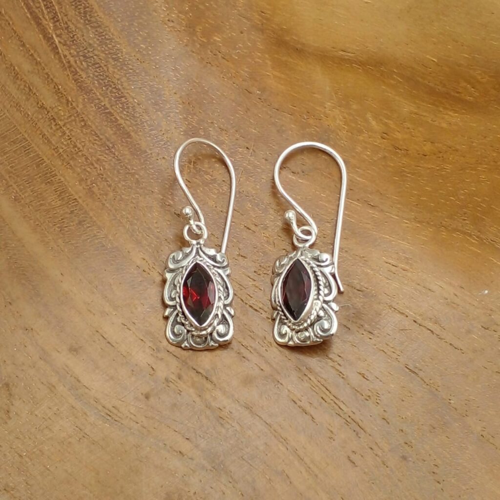 Anting Perak Rectangle Permata Markis E1836