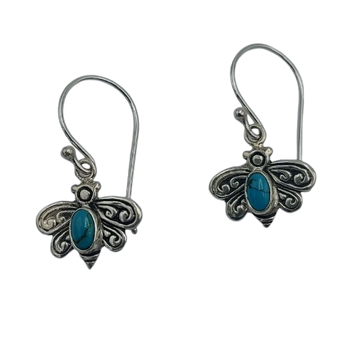 Anting Perak Motif Lebah Permata E1837