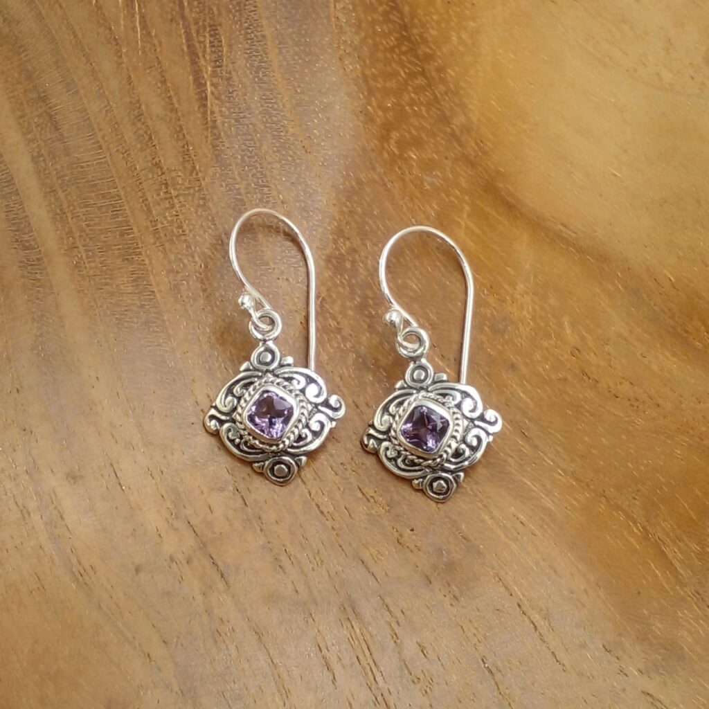Anting Perak Wajik Permata E1840