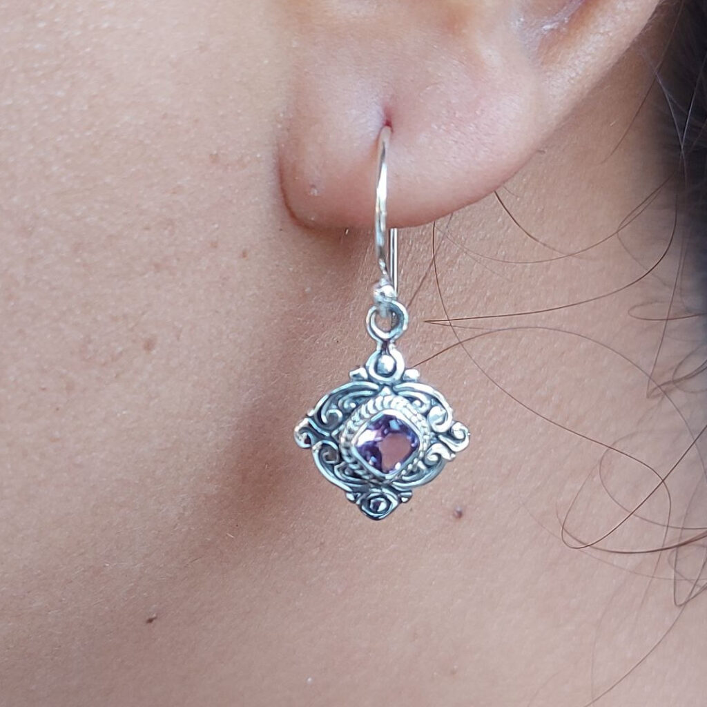 Anting Perak Wajik Permata E1840
