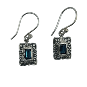 Anting Perak Rectangle Permata E1868
