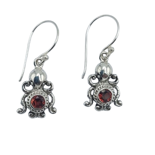 Anting Perak Gurita Permata E1881