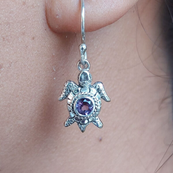 Anting Perak Penyu Permata E1882