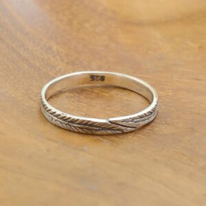 Cincin Perak Motif Daun R689 - Gambar 3