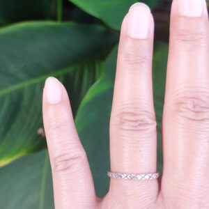 Cincin Perak Motif Silang (X Pattern) R690 - Gambar 5