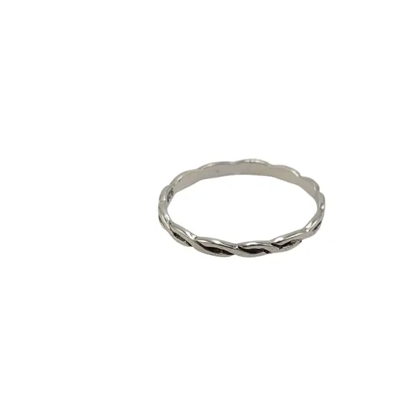 Cincin Perak Anyaman Minimalis R691