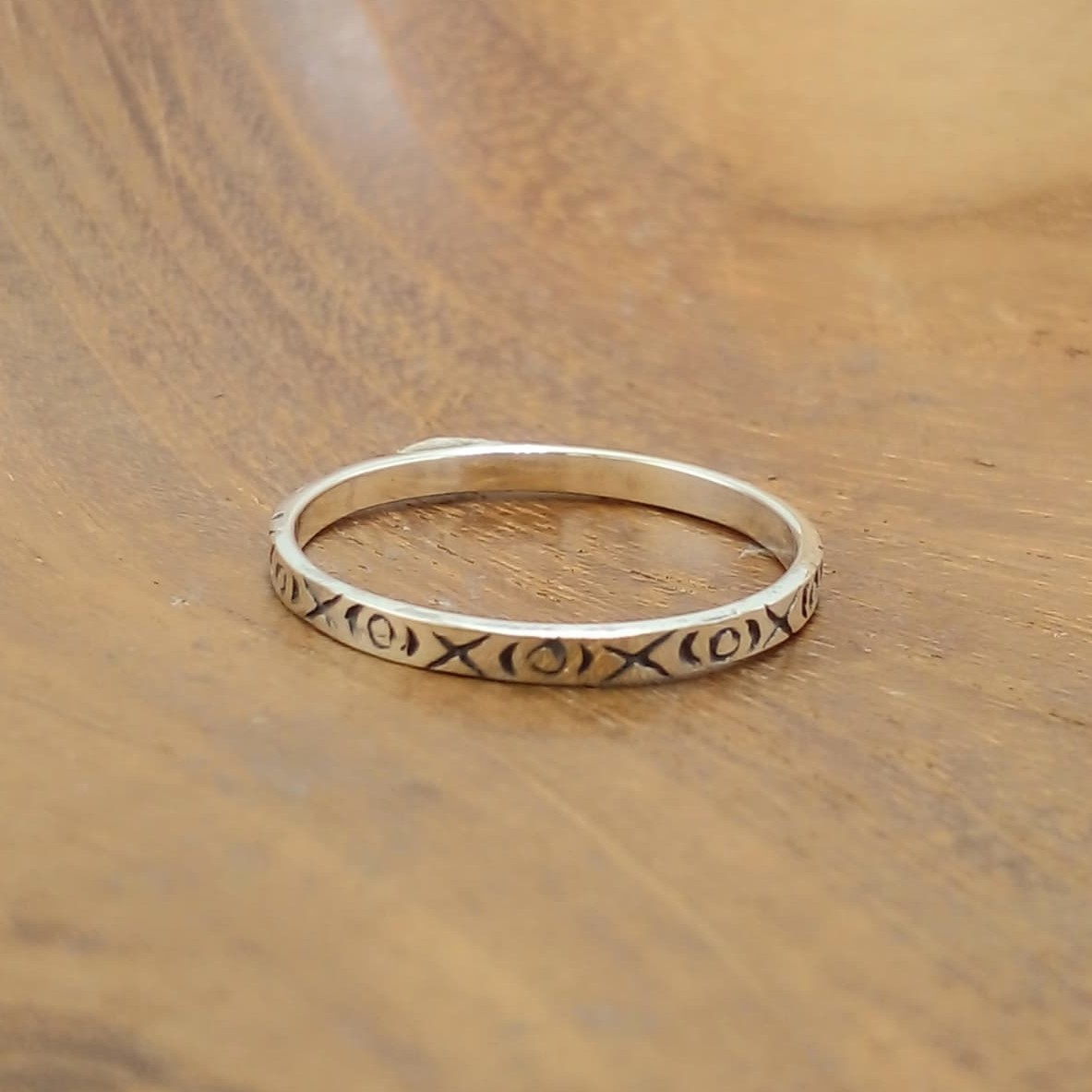 Cincin Perak Motif XOXO R692 - Gambar 3