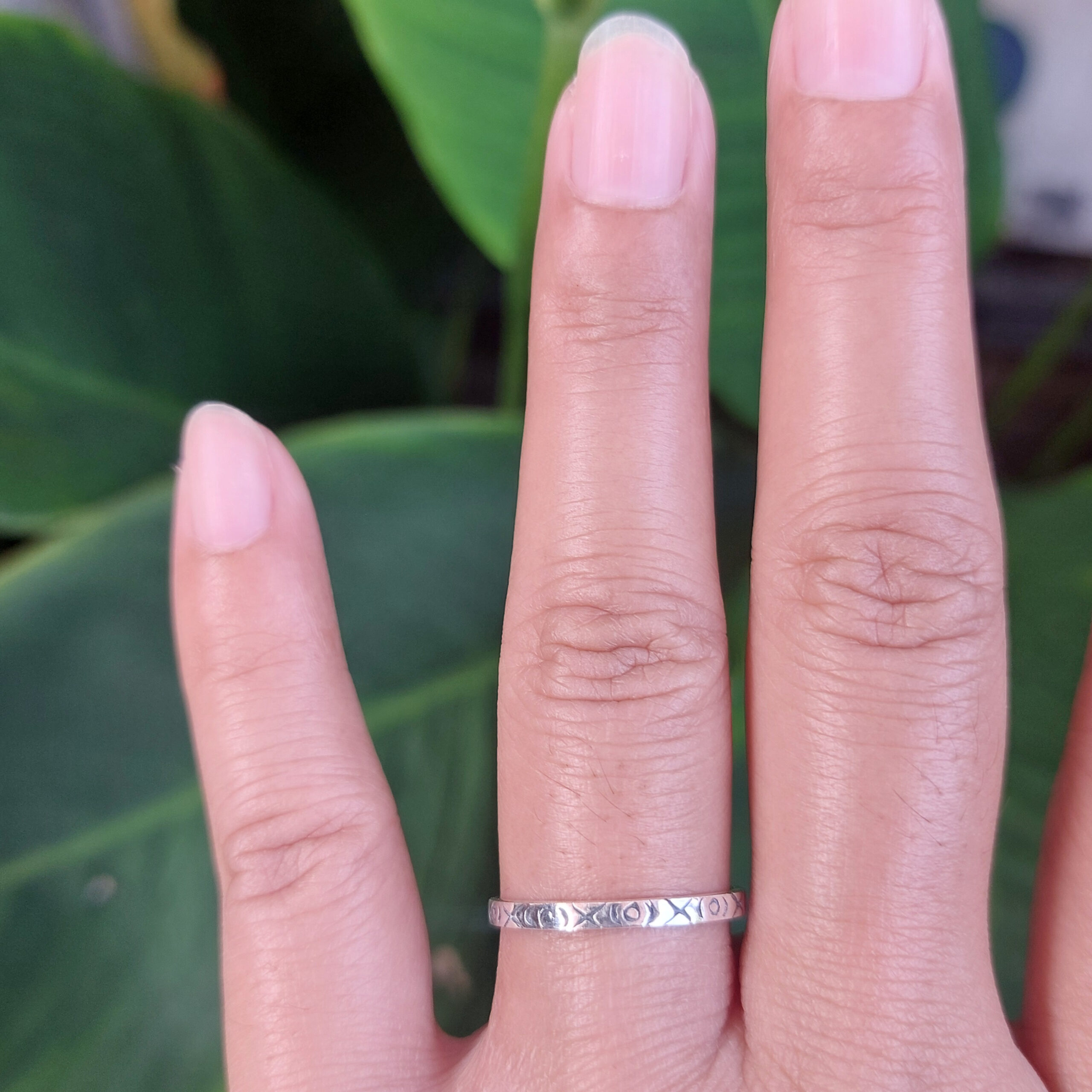 Cincin Perak Motif XOXO R692 - Gambar 5