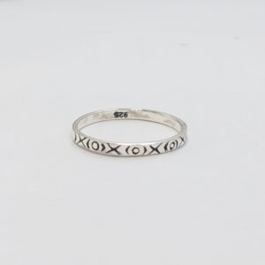 Cincin Perak Motif XOXO R692 - Gambar 2