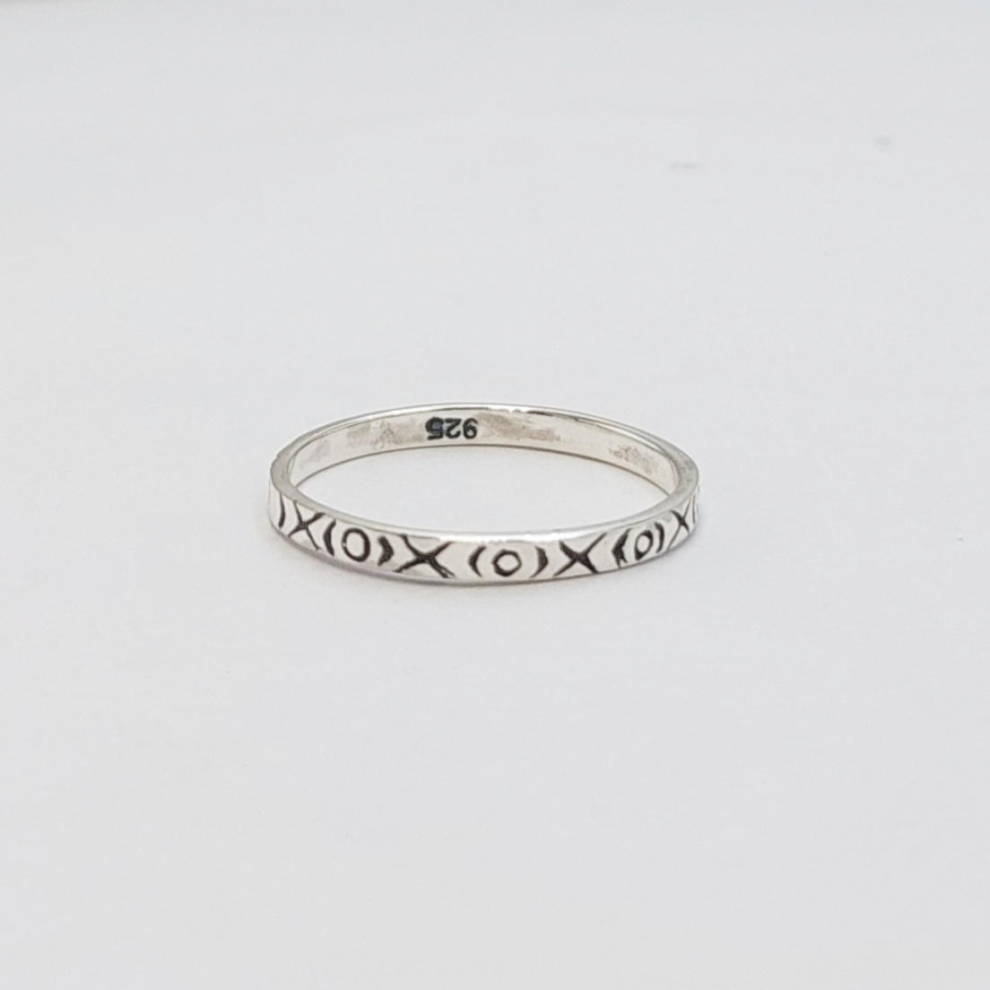 Cincin Perak Motif XOXO R692 - Gambar 2