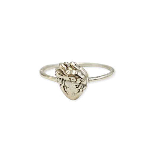 Cincin Perak Motif Jantung R695