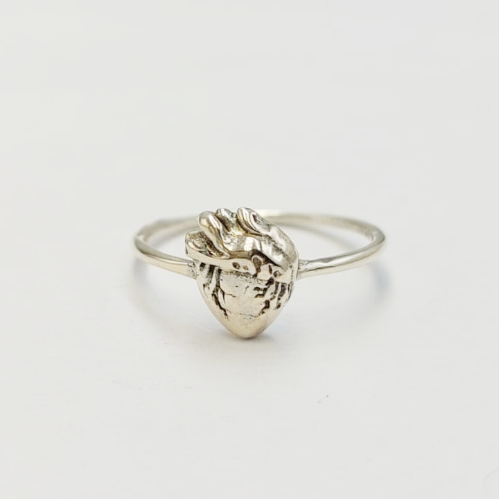Cincin Perak Motif Jantung R695 - Image 2