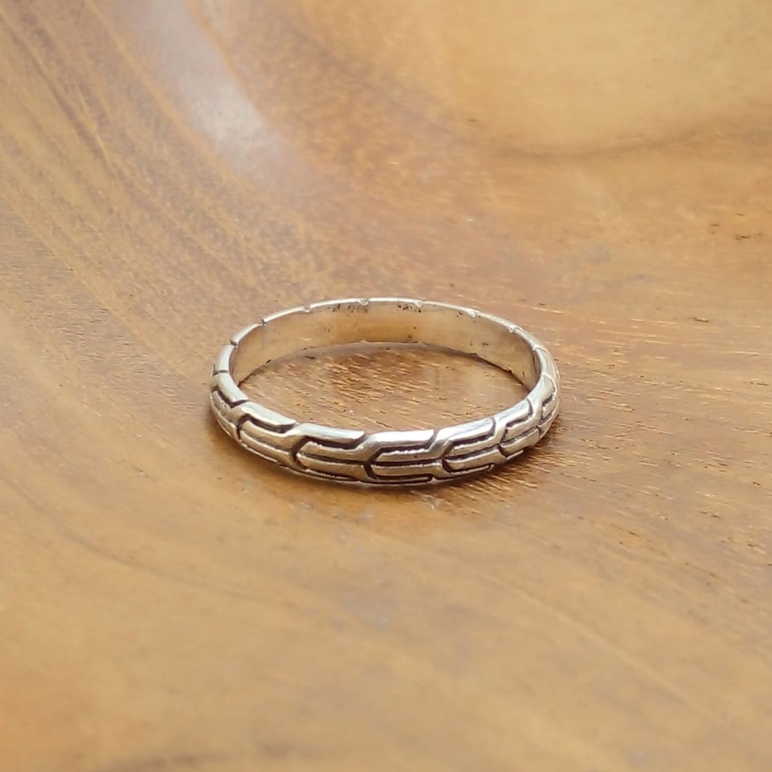 Cincin Perak Motif Tulang Naga R702 - Gambar 3