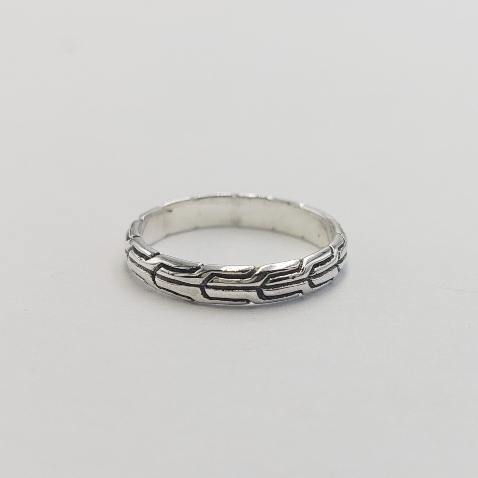 Cincin Perak Motif Tulang Naga R702 - Gambar 2