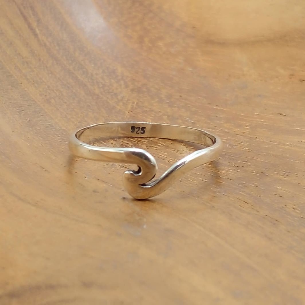 Cincin Perak Motif Ombak R703 - Gambar 3