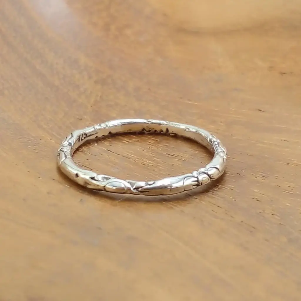 Cincin Perak Simple Motif Ukiran R704