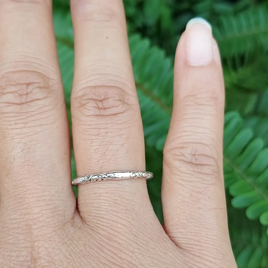 Cincin Perak Simple Motif Ukiran R704