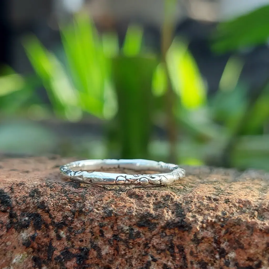 Cincin Perak Simple Motif Ukiran R704