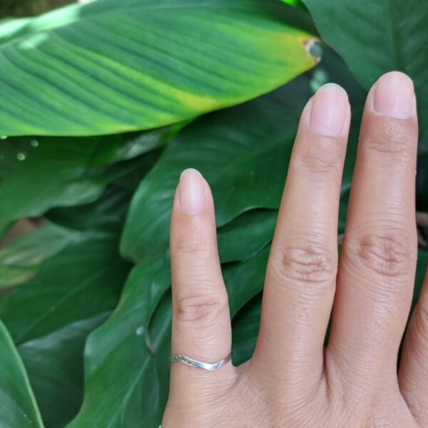Cincin Perak Motif Gelombang (Wavy) R705