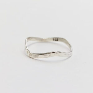 Cincin Perak Motif Gelombang (Wavy) R705 - Gambar 2