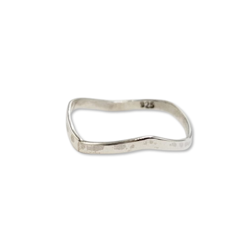 Cincin Perak Motif Gelombang (Wavy) R705