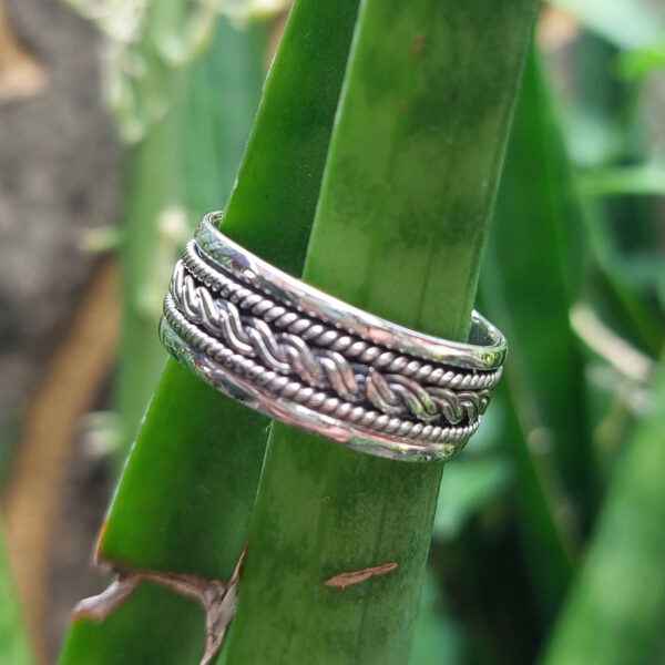 Cincin Perak Motif Anyaman Tali R706
