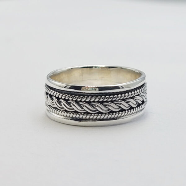 Cincin Perak Motif Anyaman Tali R706