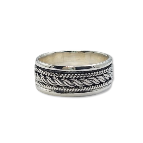 Cincin Perak Motif Anyaman Tali R706