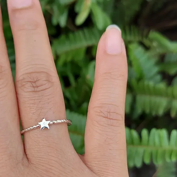 Cincin Simple Wanita Perak 925 Bintang R771