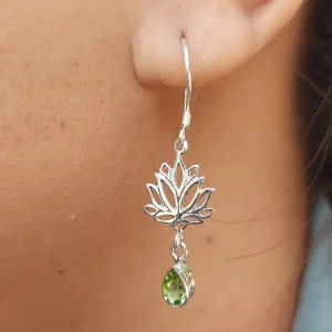 Anting Lotus Perak Permata Asli E1645 - Gambar 7