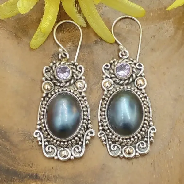 Anting Perak Mutiara Mabe Asli E1676