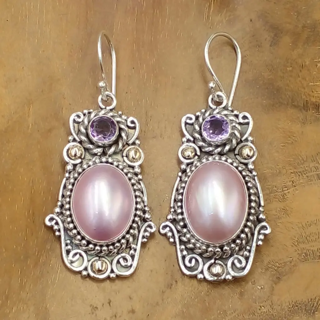 Anting Perak Mutiara Mabe Asli E1676